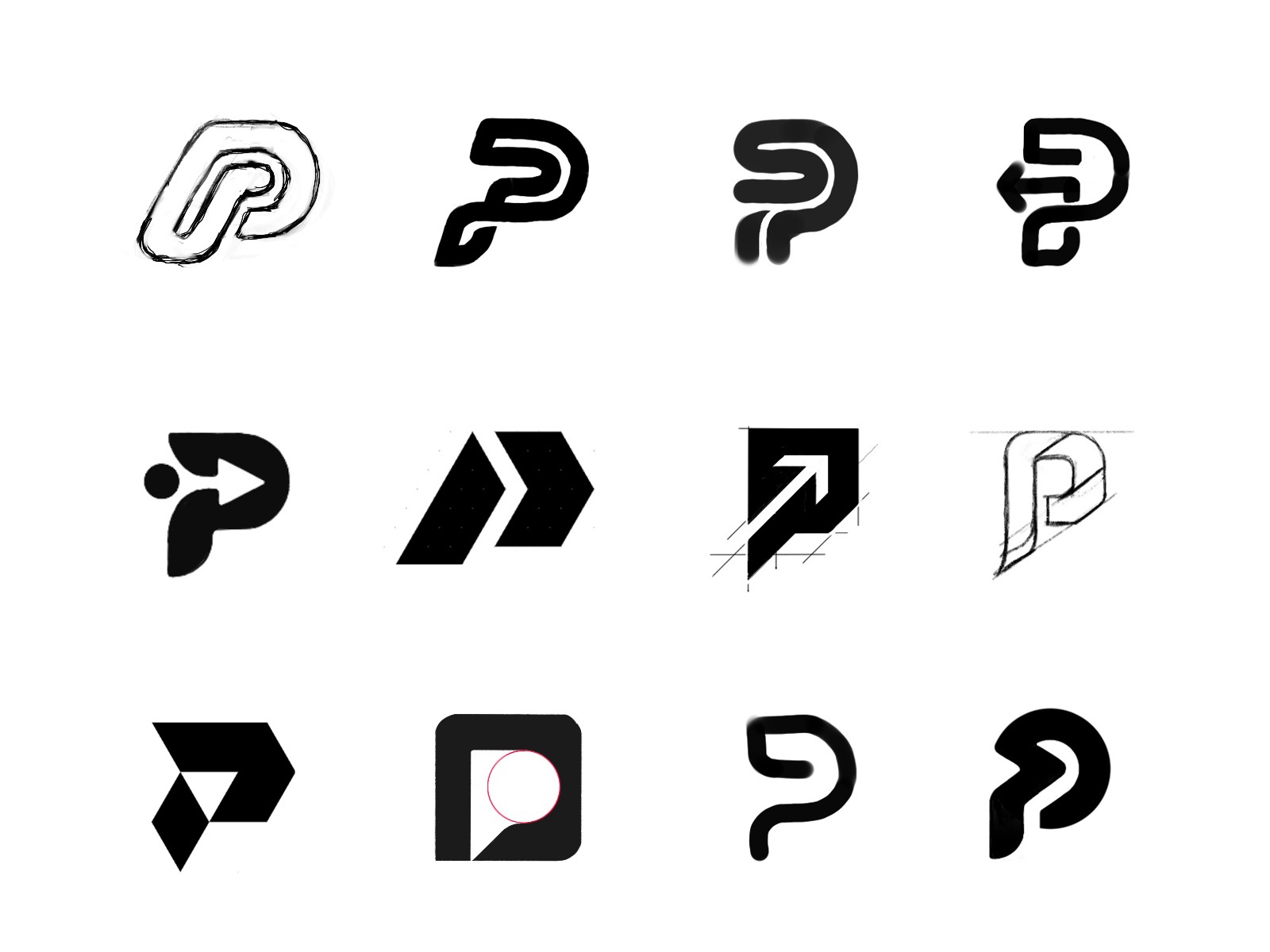 P sketches process custom logo design typography symbol designer brand.jpg
