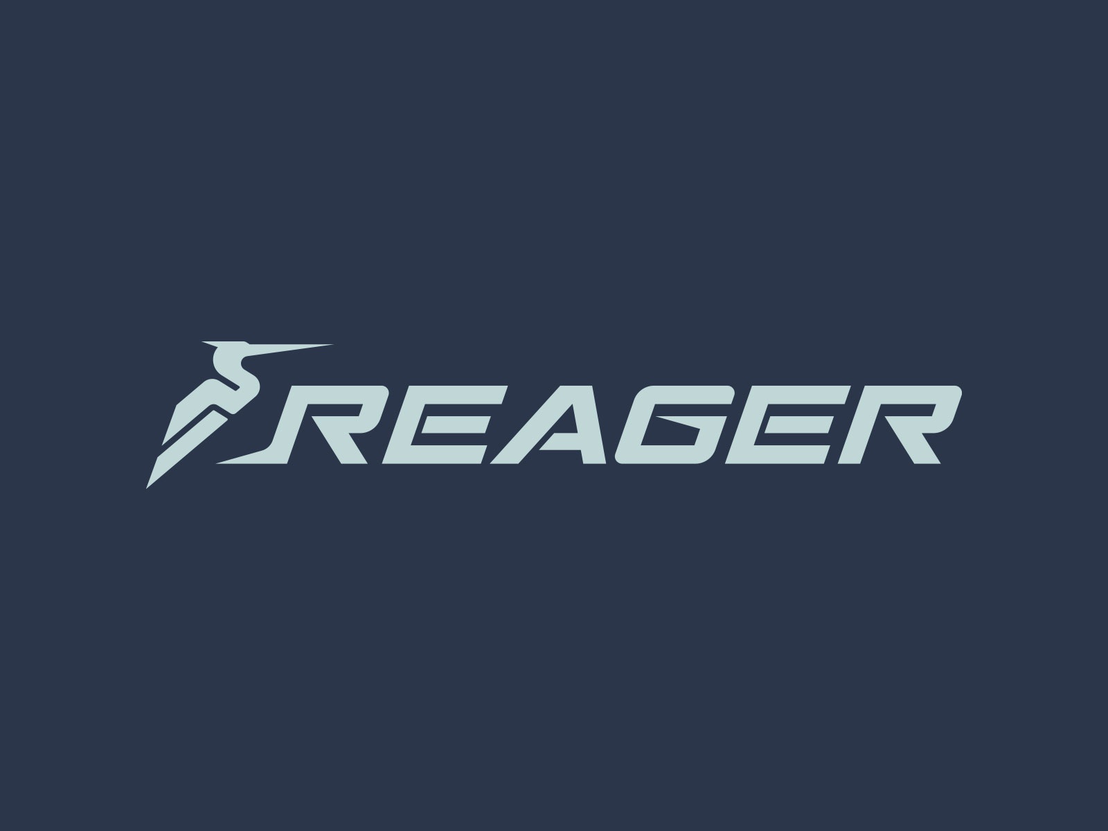 Reager typography custom type bird animal logo reager heron animal cus.jpg
