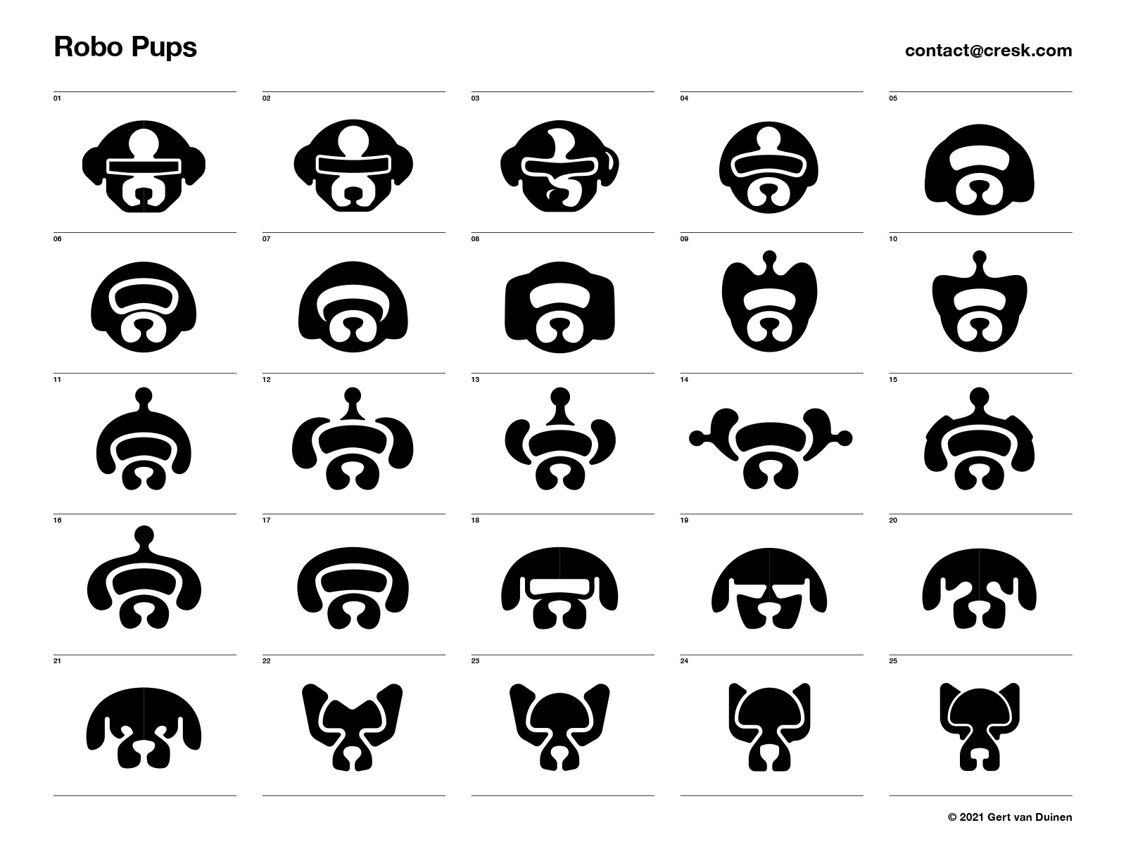 Robo Pups robot symbol negative space dog animal custom logo design sy.jpg