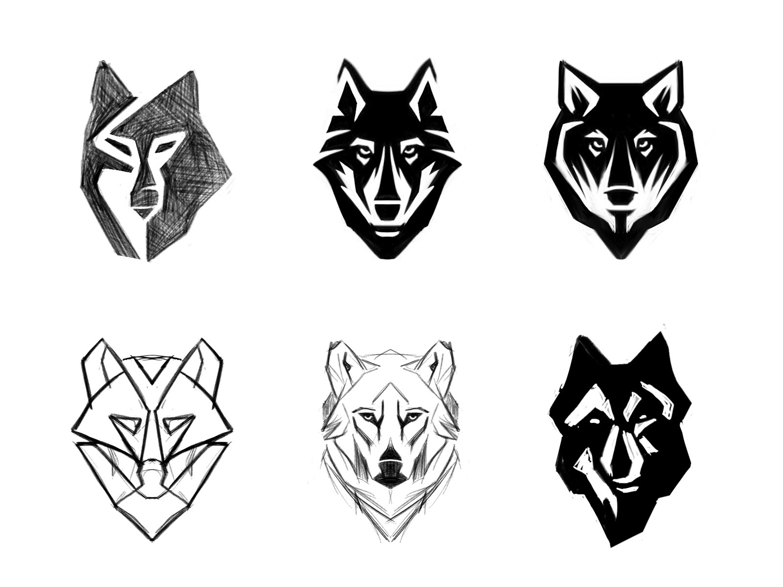 Wolves sketches process sketch sketches wolves wolf animal custom logo.jpg