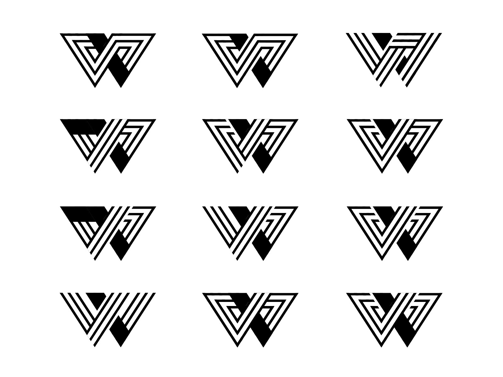 Ws geometric logo brand design branding custom logo design lined patte.jpg
