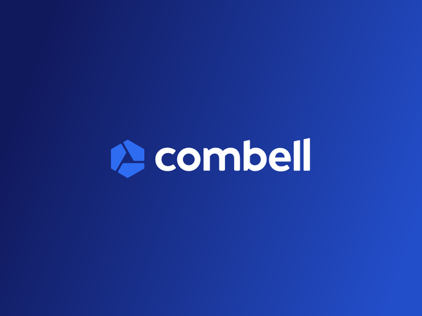 Combell Logo symbol mark logo c geometric art blue gradient hexagon co.png