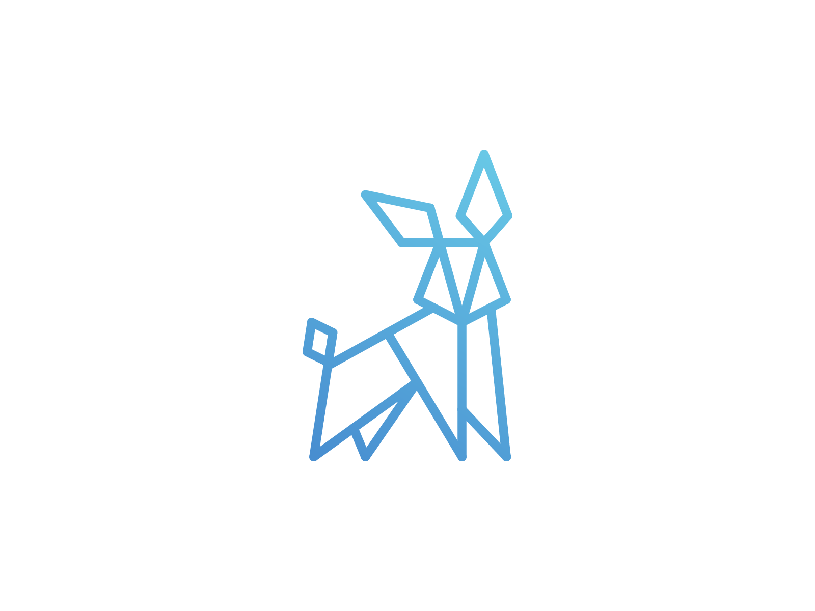 Curious Rabbit [Unused Concept] symbol mark logo blue gradient polygon.png