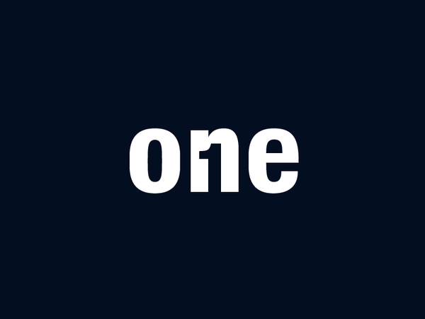 One negative space typography een uno 1 mark. one logo.png