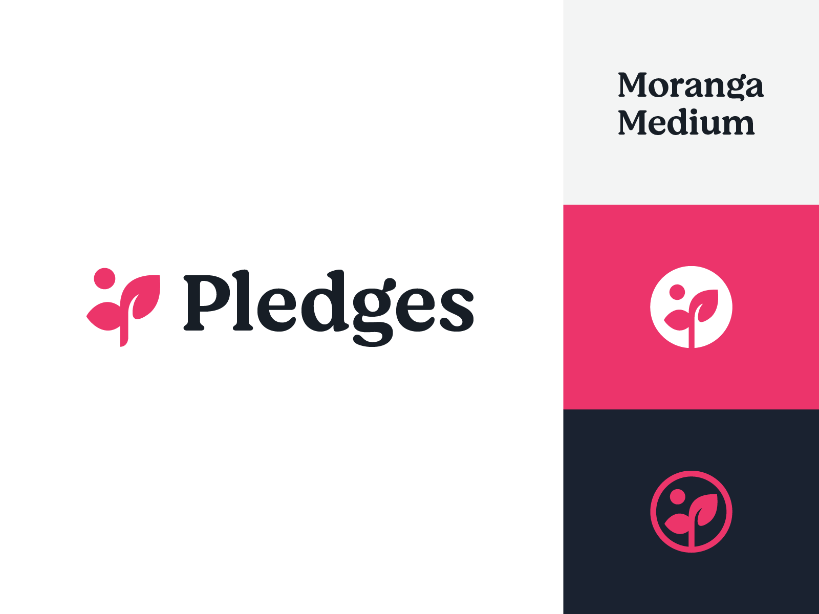 Pledges Logo pledge sprout grow leaf flower brand symbol identity mark.png