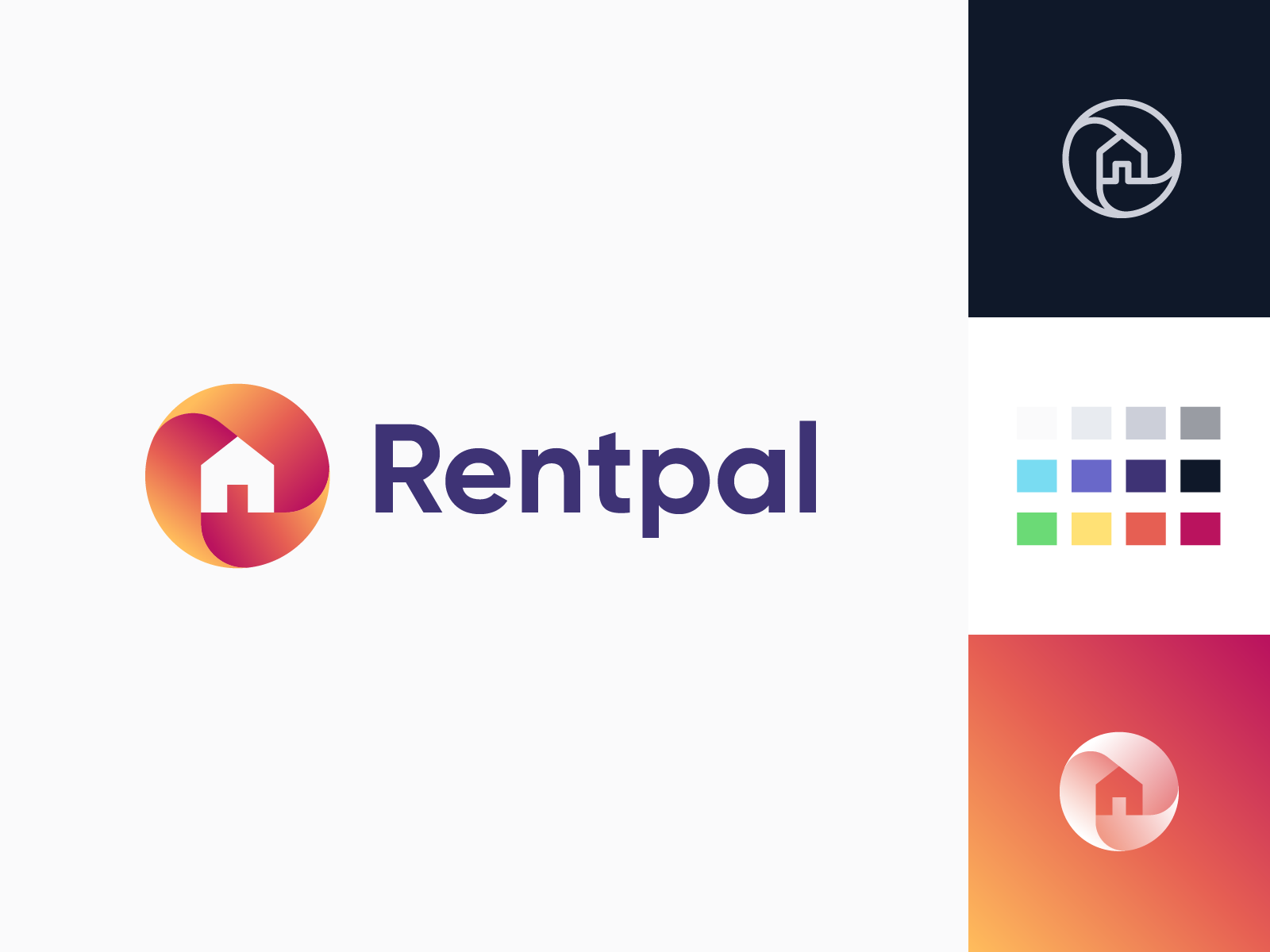 Rentpal Logo rent gradient house design brand symbol identity mark log.png