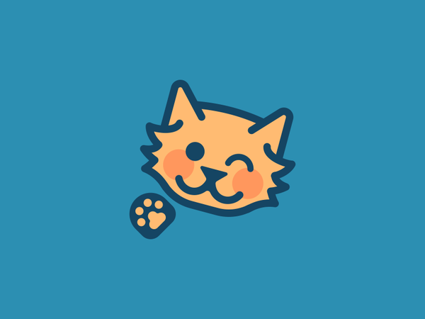 Cat  Paw Logo Design wink nature head animal paw cat branding brand de.png