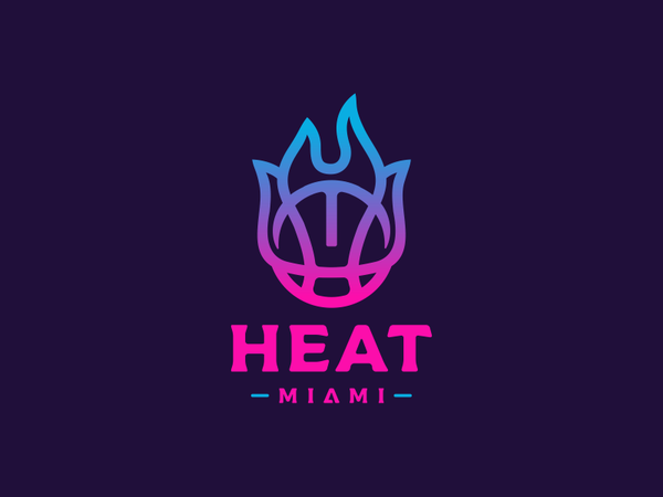Miami Heat Logo Design nba basketball miami heat fire flame ball mark.png