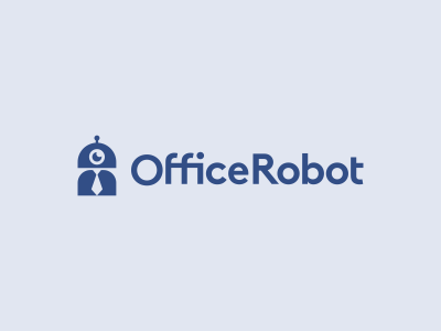 Office Robot Logo Design character negative space tie office robot bra.png