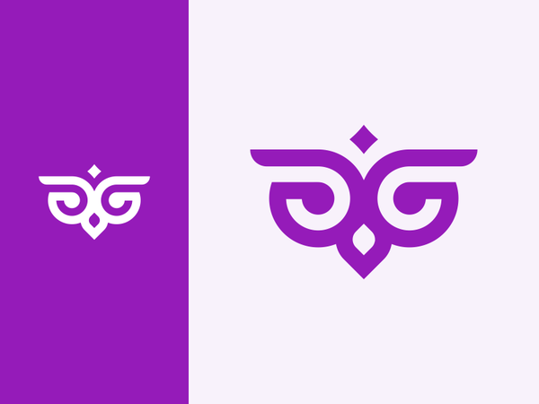 Owl Logo Design forrest sky wings eyes owl nature fly bird animal purp.png