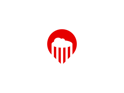 Popcorn Pin Logo Design logo icon identity design brand branding popco.png