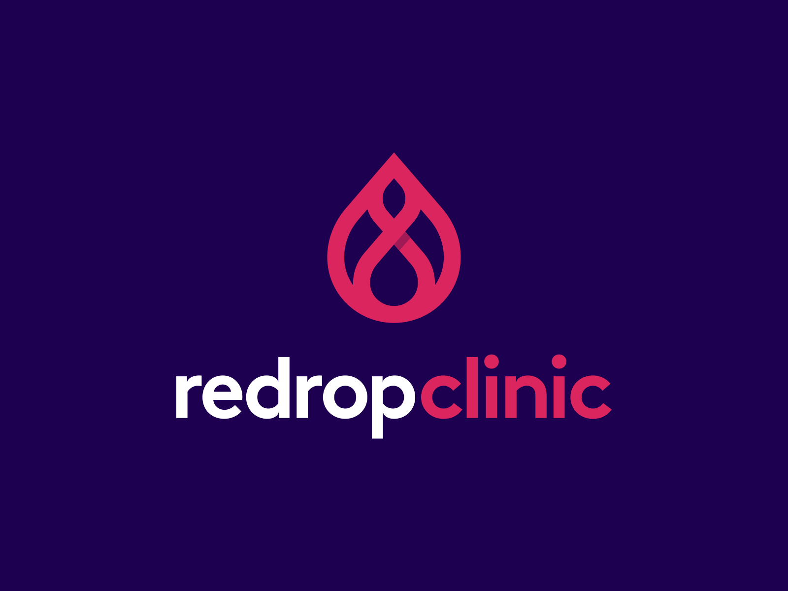 Redrop Clinic Logo Design - Blood  Drop  Infinity  Hospital modern cle.png