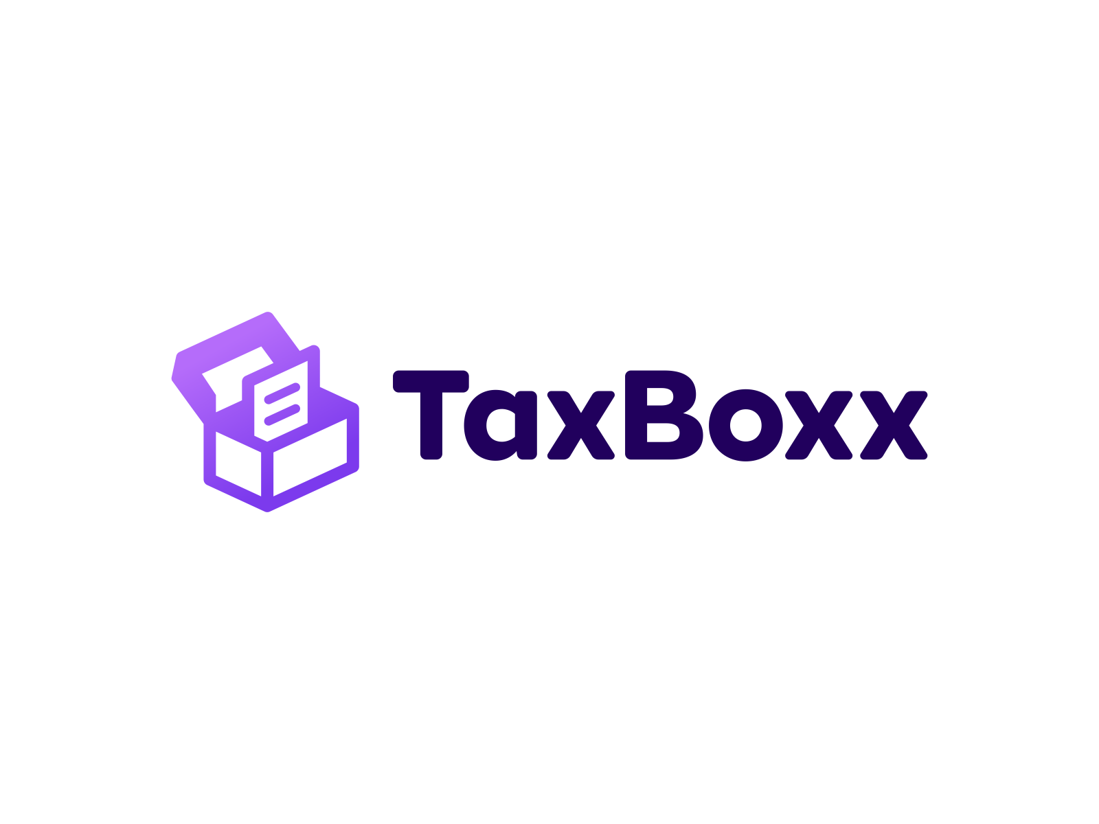 TaxBoxx Logo Design data information document invoice paper box cube 3.png