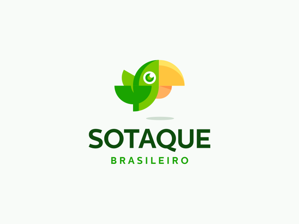 Sotaque Brasileiro Logo Design green wings nature brazil bird parrot b.png
