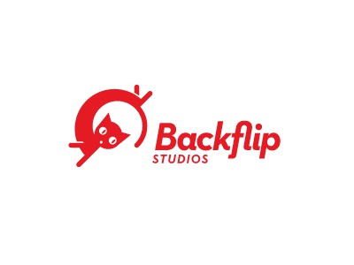 Backflip Studios logo logotype identity modern simple minimal cat flip.jpg