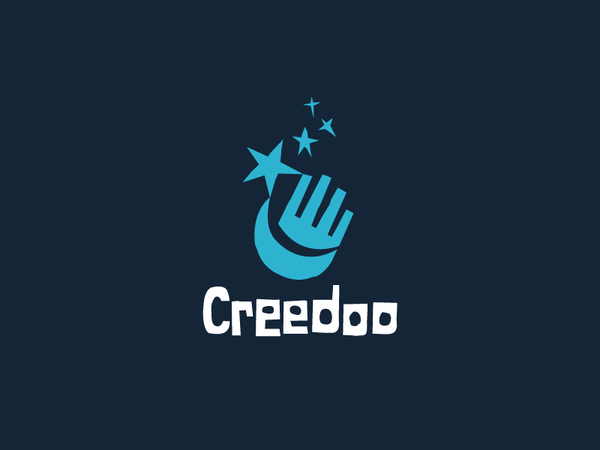 Creedoo logo logotype identity stars hand moon cross church religious.png