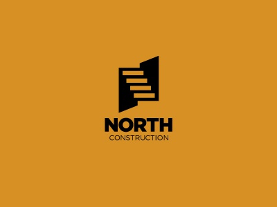 North Construction logo logotype identity modern minimal simple stairs.jpg