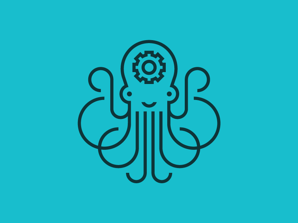 Octopus animal smart consulting cog octopus heisler sean simple modern.png