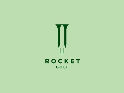Rocket Golf logo logotype identity minimal simple rocket golf tee nega.jpg
