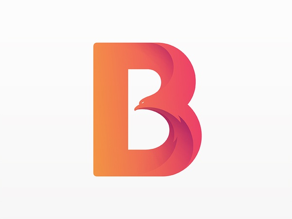 B for Bird Logo typography design eagle bird animal type logo yp © yog.jpg