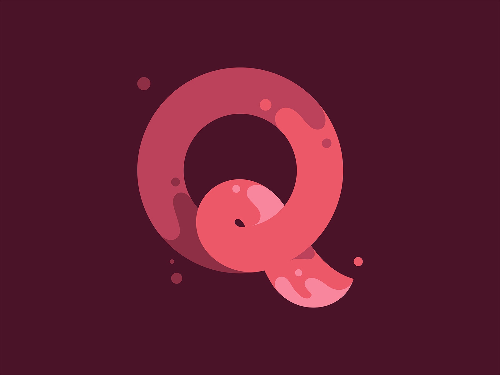 Q red spill liquid water slash splash flat design flat illustration lo.jpg