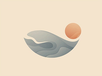 Sunset water © yoga perdana sunset sun wave beach illustration yp logo.jpg