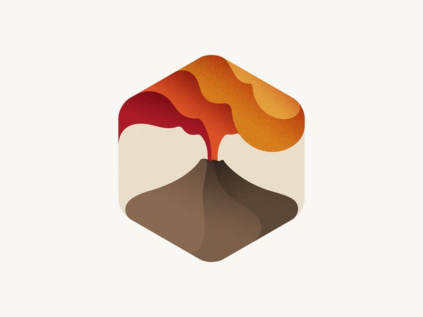 Volcano badge icon volcano branding vector illustration logo yp © yoga.jpg
