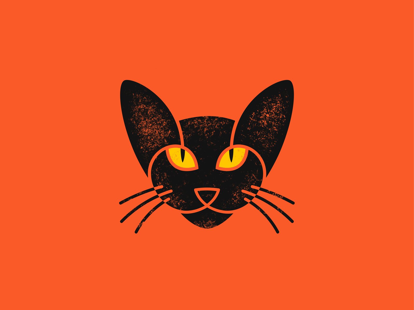 Clack Bat vector art animal halloween spooky logo lucky black cat illu.png