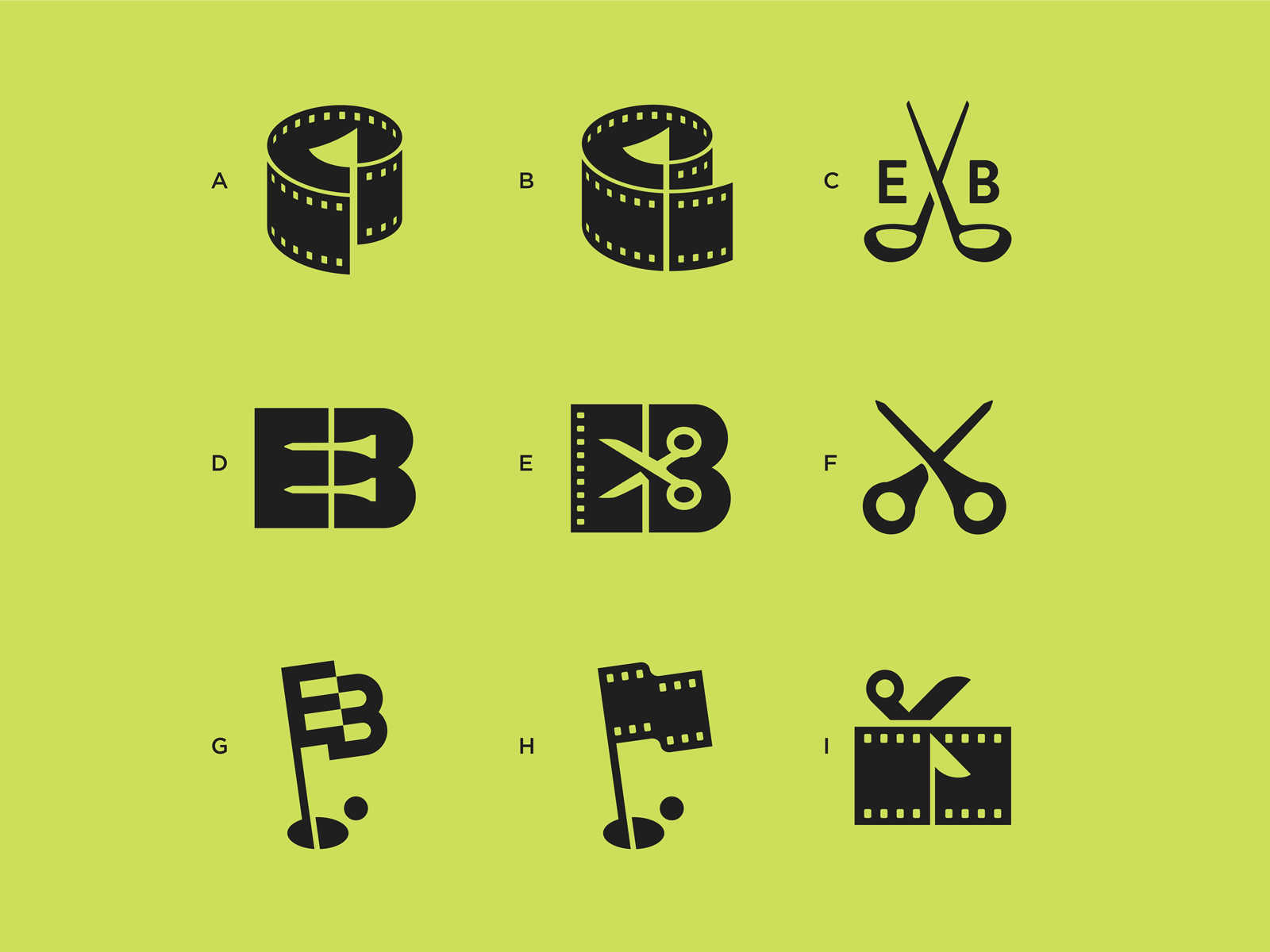 EB icon editing scissors eb movie flag film golf icon logo.png