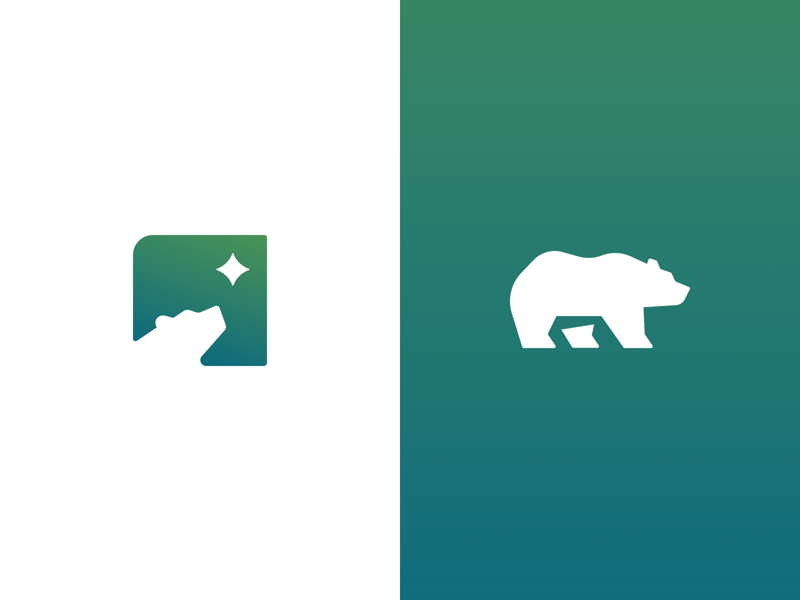 Bear Logos walking point north star character fun geometric logodesign.png