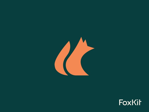 FoxKit Logo animal fox branding symbol fun geometric design logo.jpg