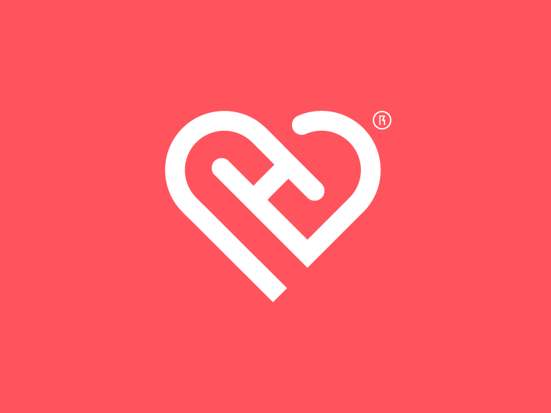 Heart rokac line healthcare path simple minimal logo h heart health.png