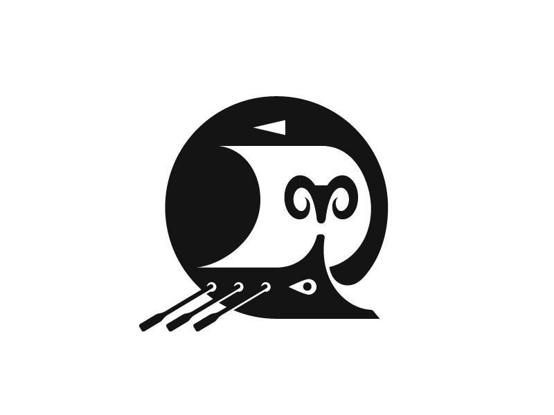 Argonauts Boat negative space mark logo symbol boat argonauts.webp