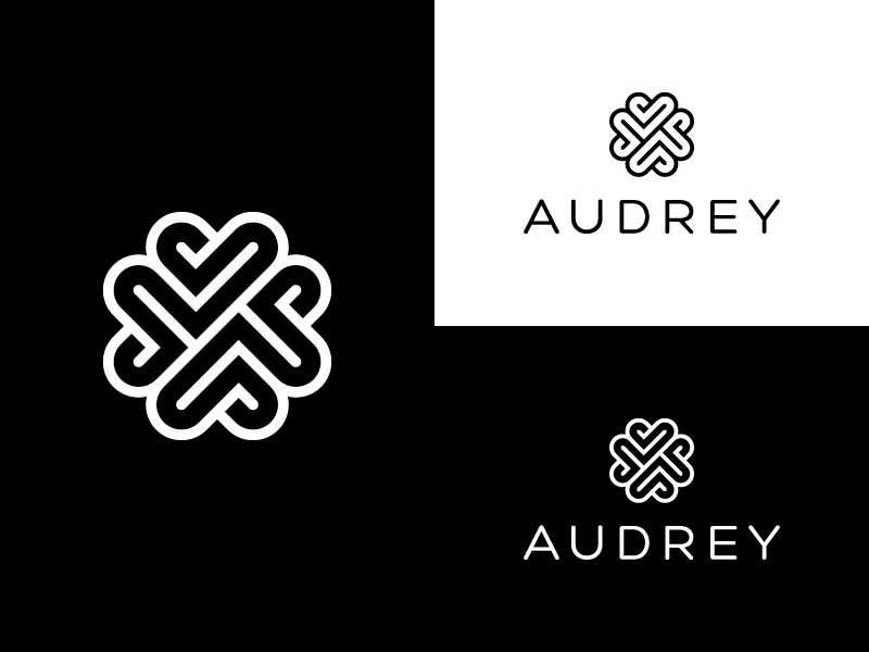 Audrey bags leather line heart mark logo symbol.webp