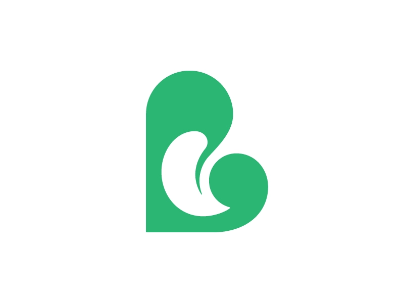 B for Botanic negative space mark logo symbol leaf botanic b.webp