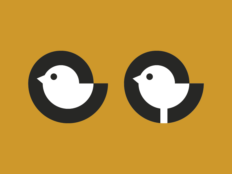 Chick negative space mark logo symbol chicken chick.webp