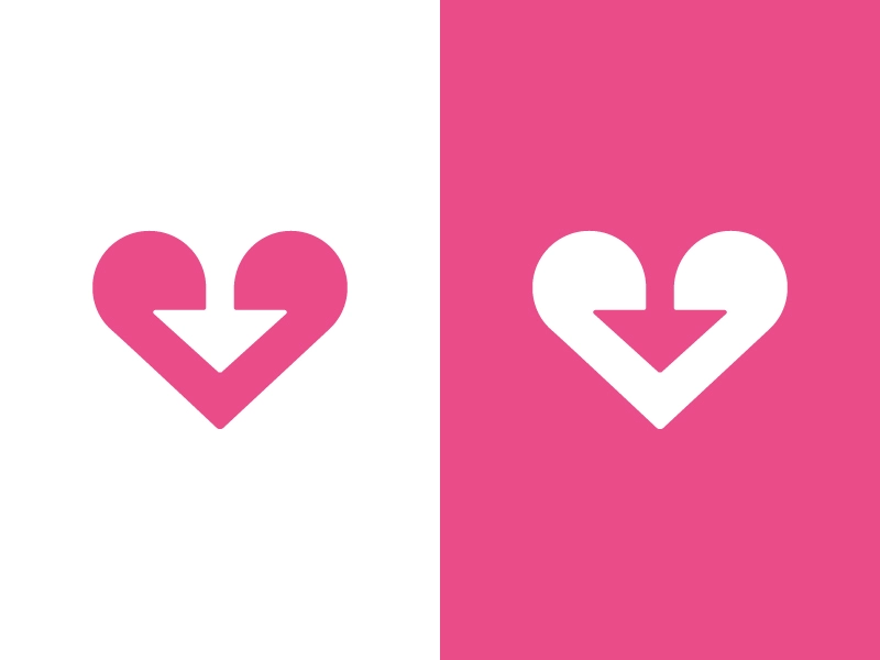 Heart  Arrow negative space mark logo symbol arrow heart.webp