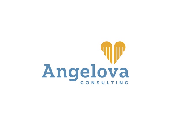 Angelova Logo heritage consulting feather gold blue human heart angel.jpg