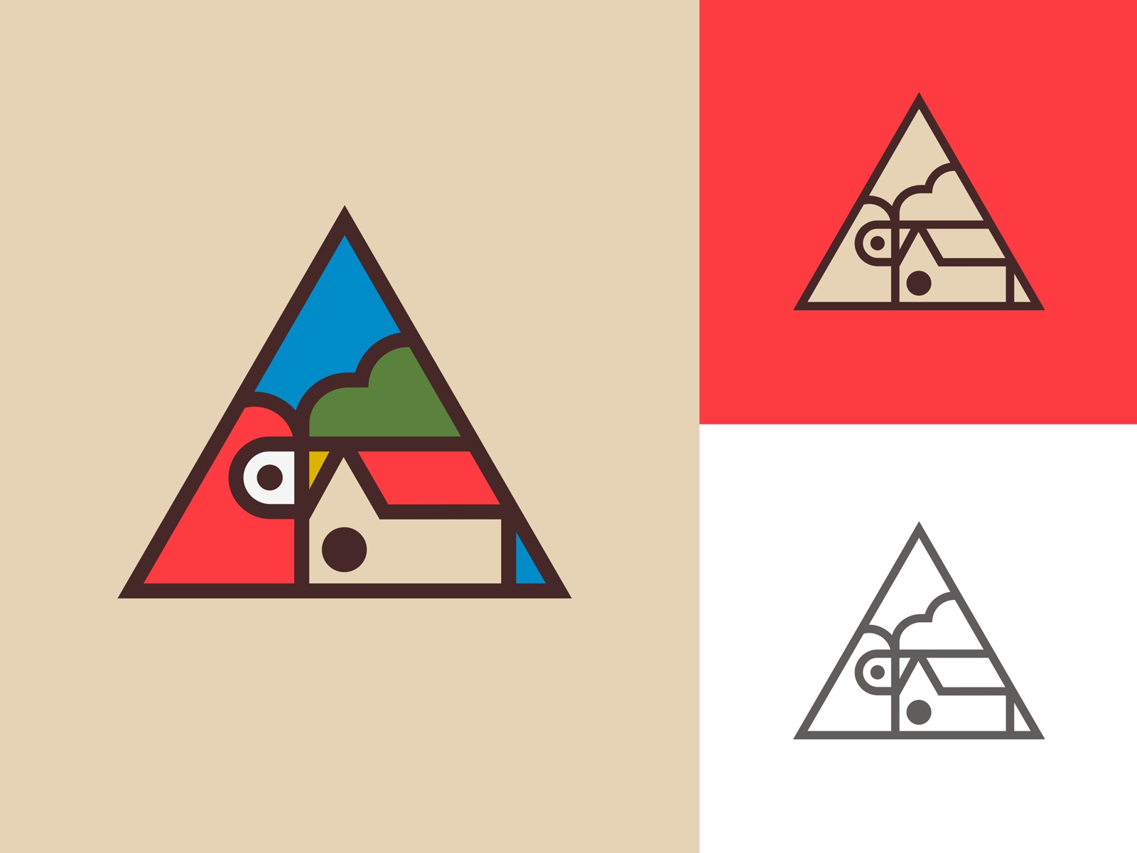Birdhouse geometry red colorful emblem triangle building construction.jpg