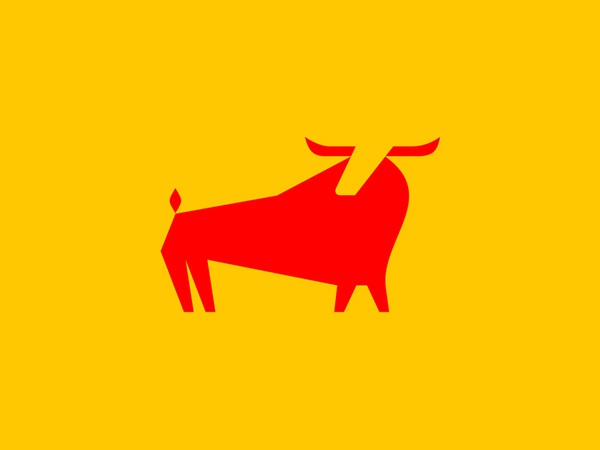 El Toro passion negative yellow red spain horns head bull animal logo.jpg