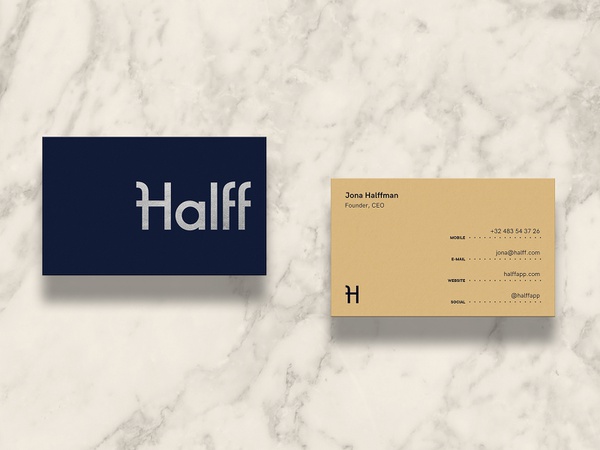 Halff Cards retro foil silver business card print financial finance ba.jpg