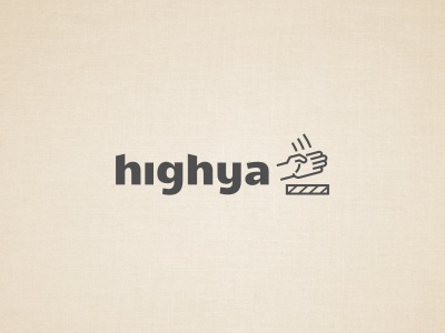 Highya logo hand board chop karate line monoline gray social network o.jpg