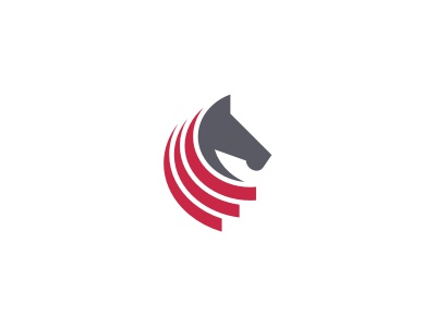 Horse logo animal horse strong power financial red blue head flag cut.jpg