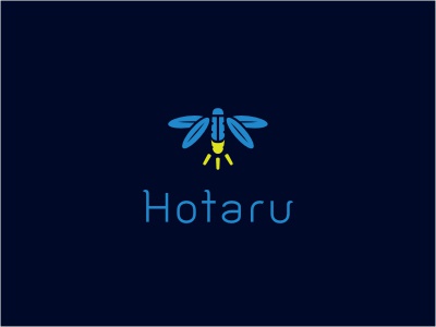 Hotaru logo bug fly firefly light blue yellow animal insect app media.jpg