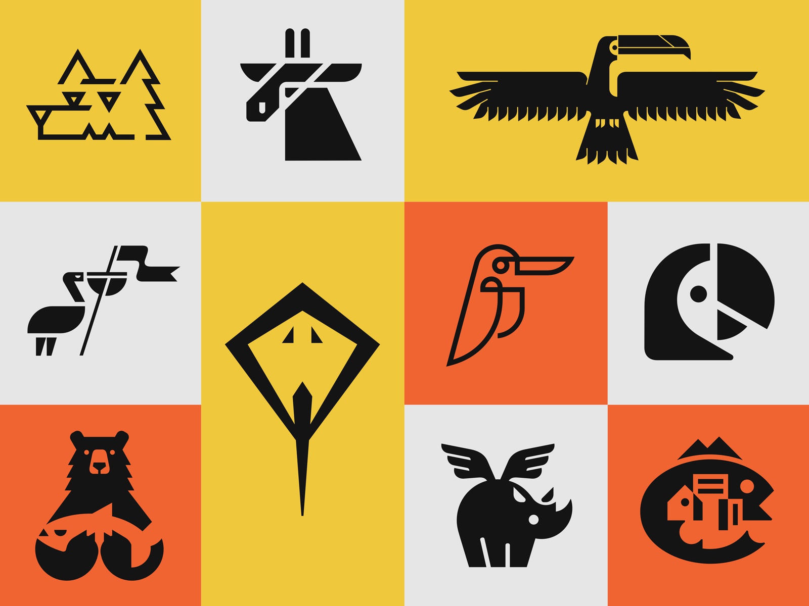 Logo Collection - Animals 3 roundup collection kookaburra pelican fish.jpg