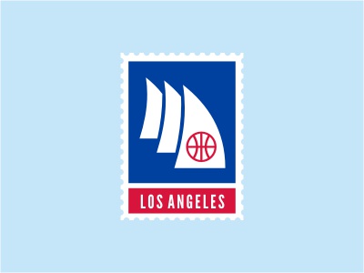 Los Angeles Clippers logo stamp sports basketball ball boat clipper se.jpg