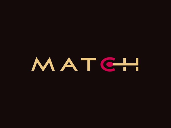 Match wordmark fusion shadow red beige ring fire match logotype logo.jpg