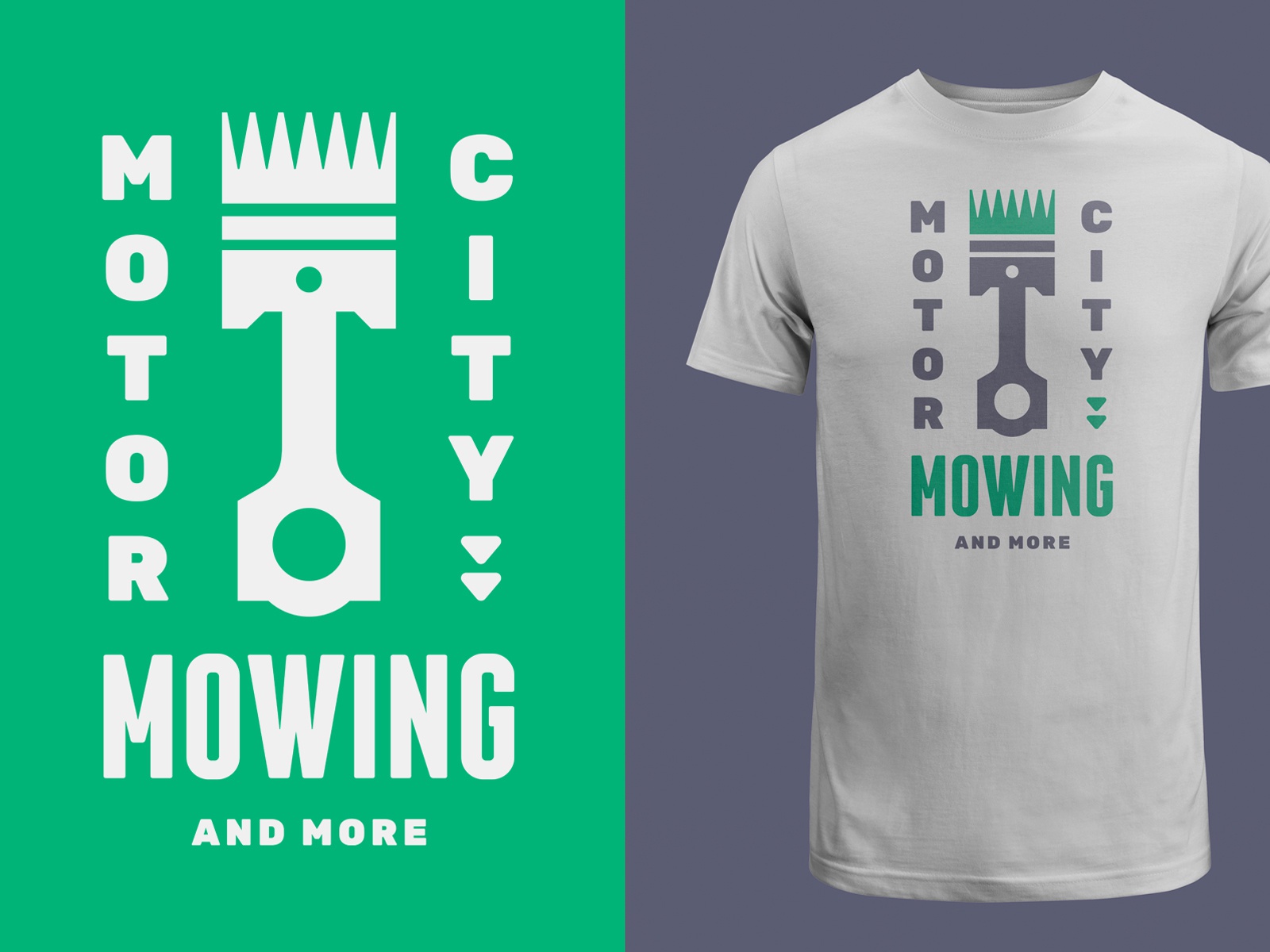MCM environment work crest t shirt steel green crown grass cut piston.jpg