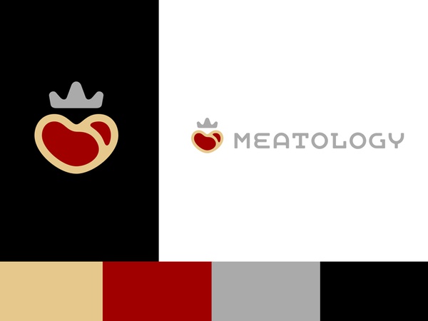 Meatology Logo chain steak symbol heart class royal crown luxury food.jpg