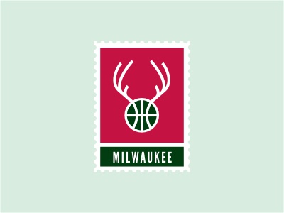 Milwaukee Bucks logo stamp sports basketball ball animal deer buck hor.jpg